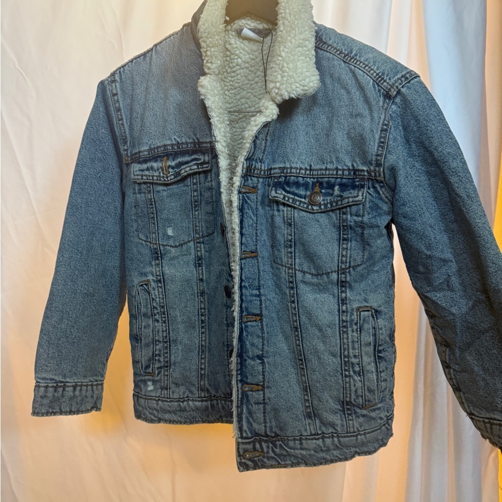 Zara Blue Denim Jacket with Cream Lining